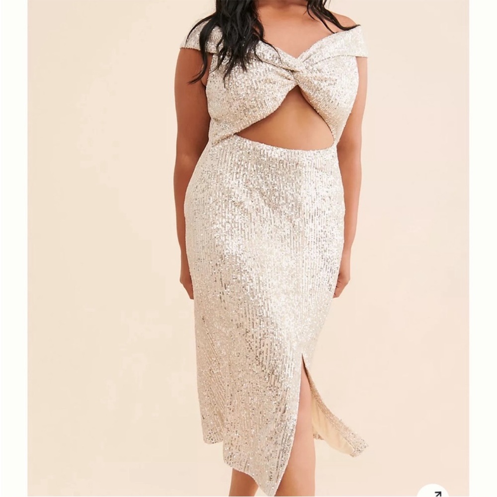 Anthropology Awaylee Mae Sequin Midi Dress